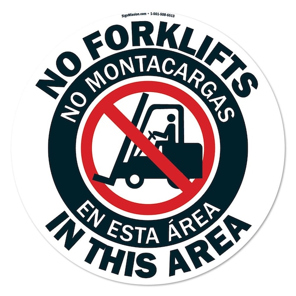 No Forklifts Span & English 16in Non-Slip Floor Marker, 12PK, 16 in L, 16 in H, C-16-12PK-99912